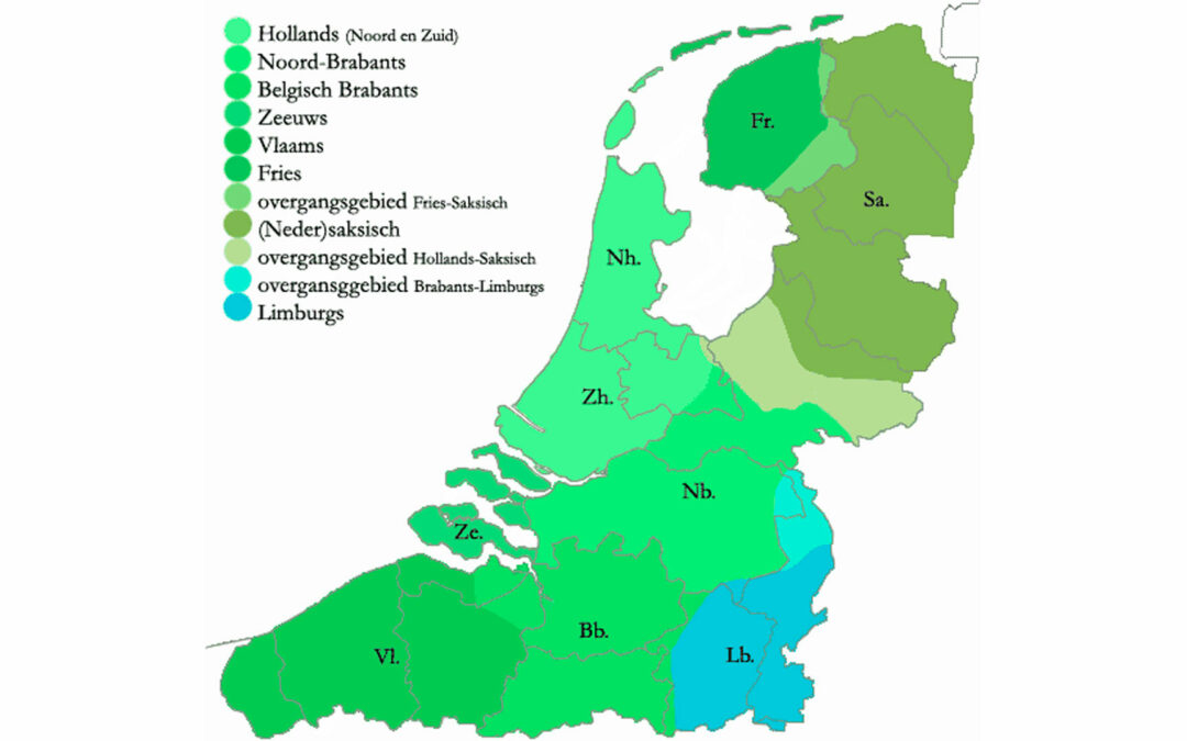 Dialectos en la regiones lingüísticas holandesas